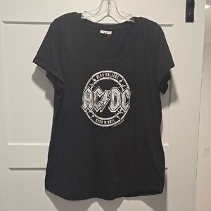AC/DC Black Short Sleeve Graphic Tee